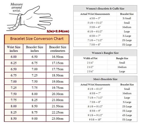 cartier wrist size chart|printable bracelet size chart.